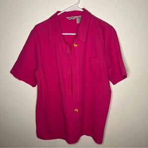 CABIN CREEK HOT PINK BUTTONED TOP